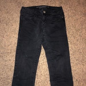 American Eagle black denim jeans skinny sz 6